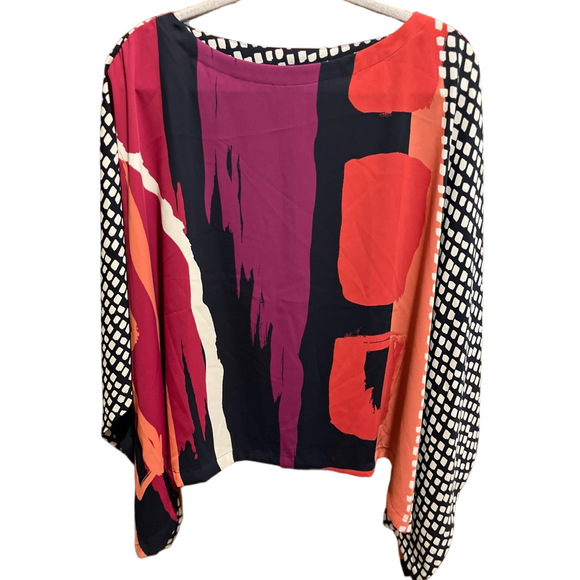 59. WOMENS CHICO’S S/M DETAIL PONCHO TOP - Picture 3 of 7